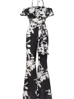 Printed georgette long jumpsuit