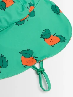 Printed poly blend bucket hat