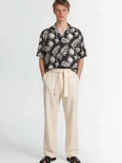 Printed viscose bowling shirt