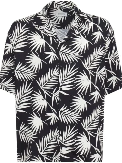 Printed viscose bowling shirt