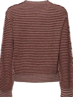 Pullover a righe con scollo rotondo