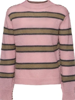Pullover a righe con scollo rotondo