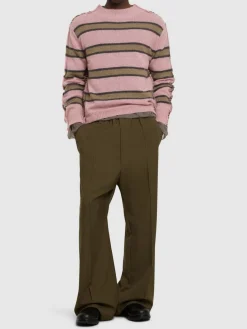 Pullover a righe con scollo rotondo