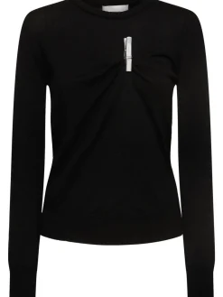 Pullover girocollo con clip