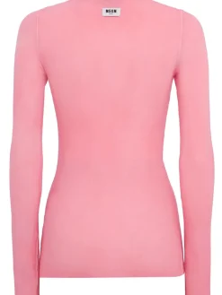 Ribbed long sleeve stretch t-shirt