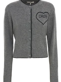 Rib knit cashmere & wool cardigan