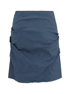 Ruched cotton blend skirt