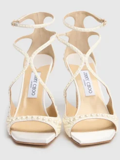 Sandali Azia in pelle con perle 95mm
