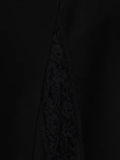 Satin long dress with lace