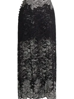 Scalloped midi skirt