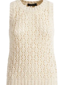Sequined diamond stitch tank top