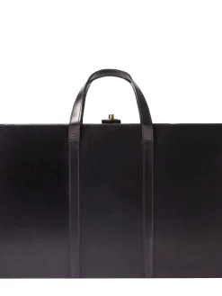 Set di Backgammon in pelle finitura nero laccato