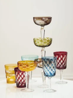 Set di 4 bicchieri da vino Tubular
