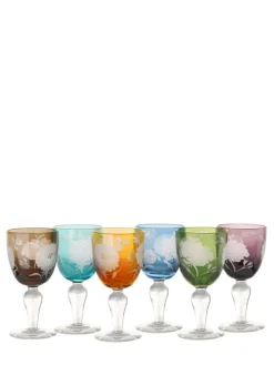 Set di 6 calici da vino Peony multicolor