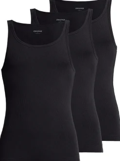 Set di di 3 tank top in misto cotone a costine