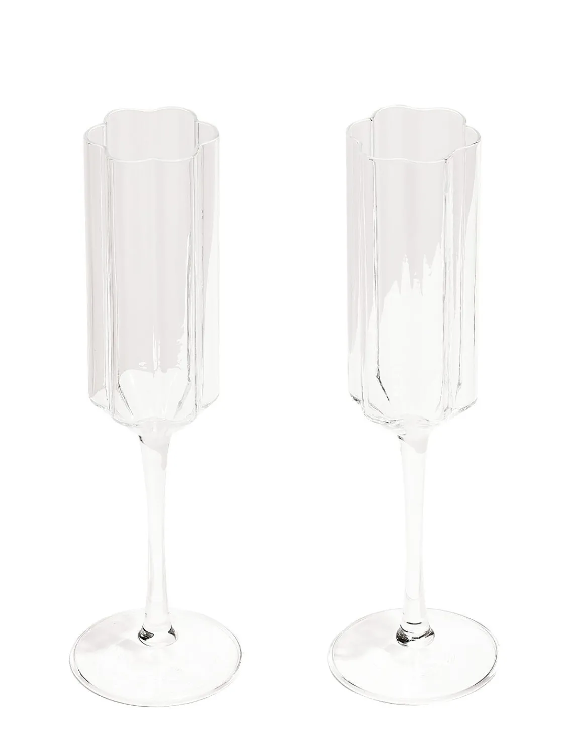 Set di 2 flute Clear Wave