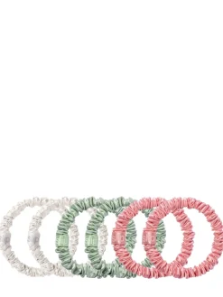 Set di 6 scrunchie skinny in seta