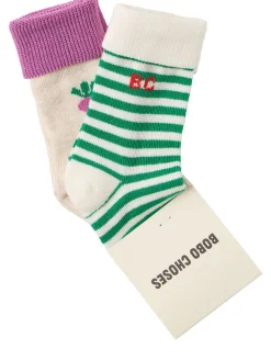 Set of 2 cotton blend jacquard socks