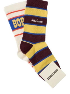 Set of 2 cotton blend jacquard socks
