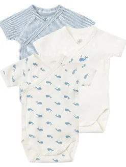 Set of 3 printed cotton bodysuits