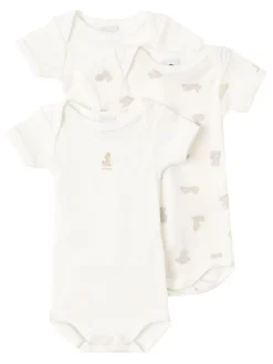 Set of 3 printed cotton bodysuits
