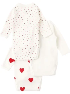 Set of 3 printed cotton bodysuits