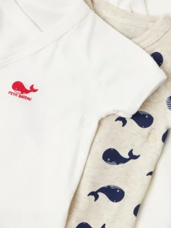 Set of 3 printed cotton bodysuits