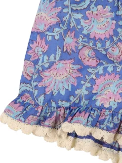 Shorts in gauze di cotone stampato