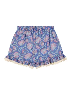 Shorts in gauze di cotone stampato