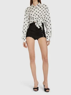 Shorts vita alta con paillettes