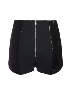 Shorts vita alta con paillettes