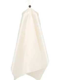 Silk dress w/ wood detail