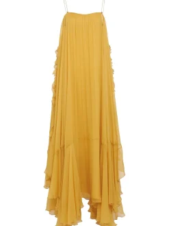 Silk mousseline long dress