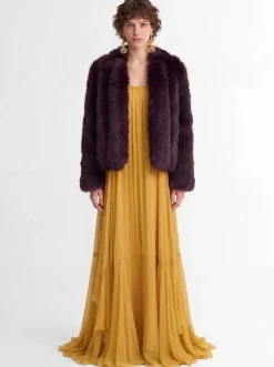 Silk mousseline long dress
