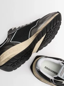 Sneakers in cotone e pelle con logo