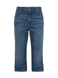 Stonewash cotton denim shorts