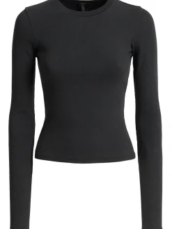 Stretch cotton long sleeve t-shirt
