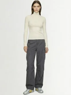 Stretch cotton turtleneck top