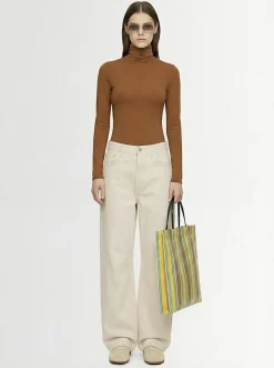 Stretch cotton turtleneck top