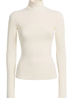 Stretch cotton turtleneck top