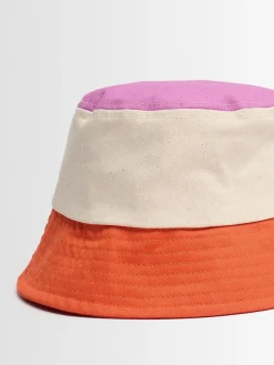 Striped cotton bucket hat