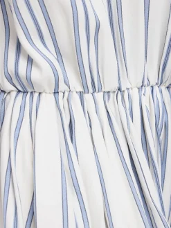 Striped crepe de chine mini dress