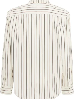 Striped poplin cotton classic shirt