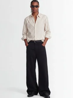 Striped poplin cotton classic shirt