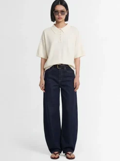 Talla viscose blend knit polo