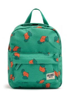 Tangerine printed canvas backpack