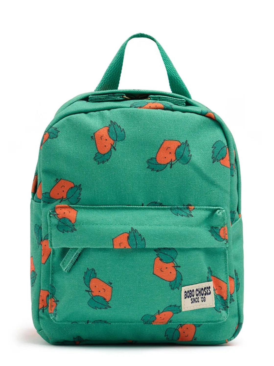 Tangerine printed canvas backpack