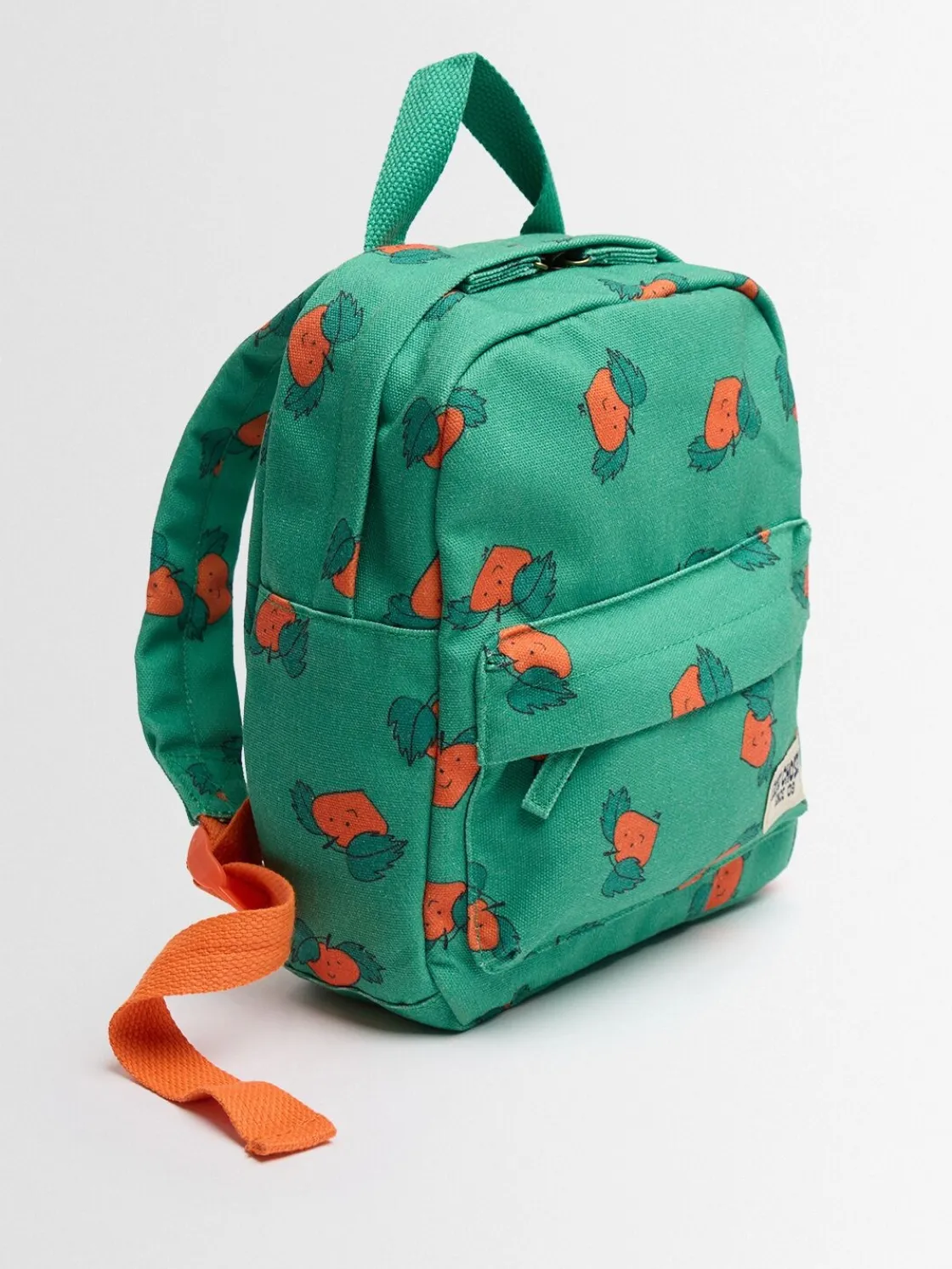 Tangerine printed canvas backpack