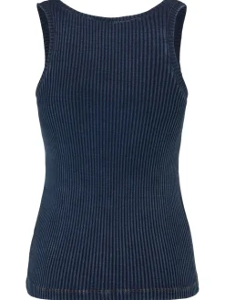Tank top in cotone stretch a costine