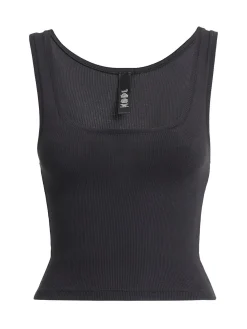 Tank top in misto cotone a costine